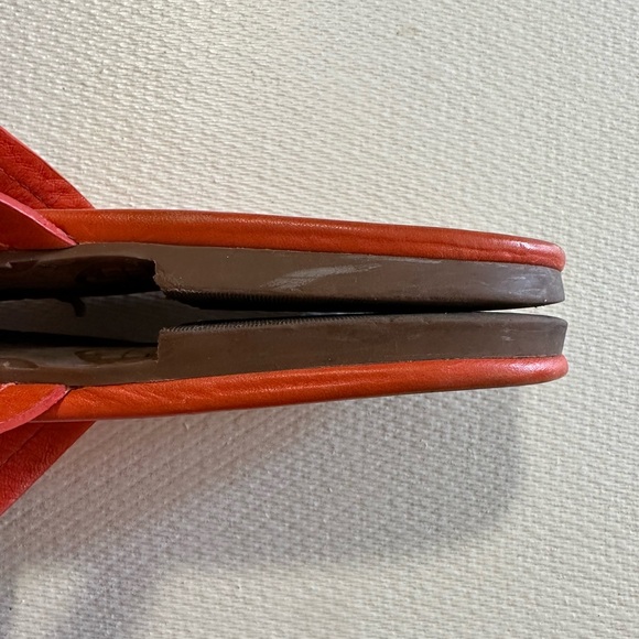 Tory Burch Miller Sandals in Orange Leather Size 9 USED - Picture 12 of 16